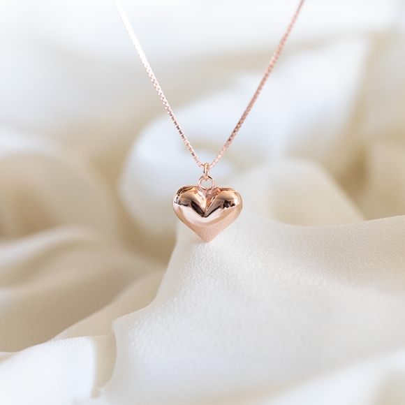 Rose Gold Heart Necklace (S925) - Only 3 left! - Picture 4 of 5